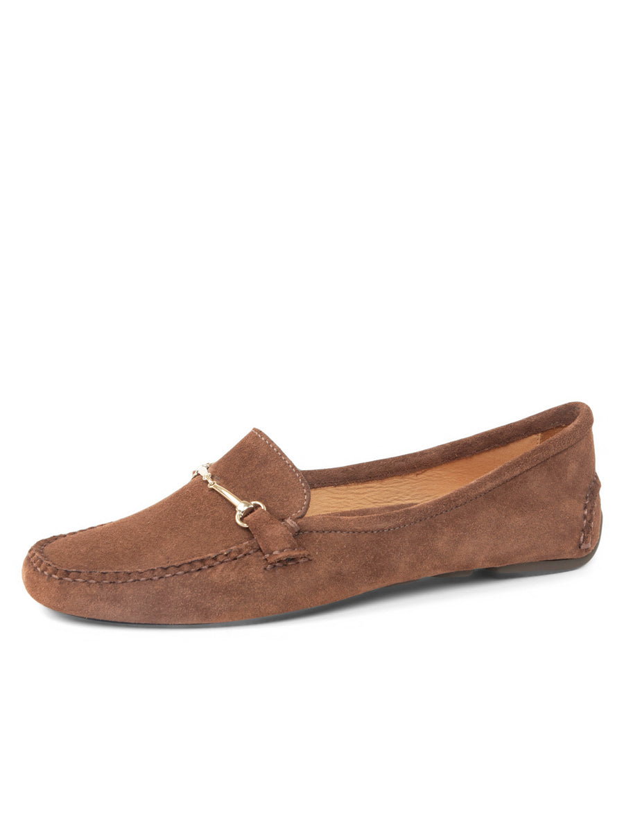 Patricia Green - Caroline Horsebit Driver - Chocolate Suede