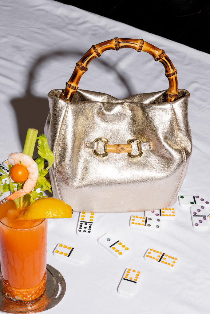 Gucci Iconic Bamboo Top Handle Purse Patricia Green Women's