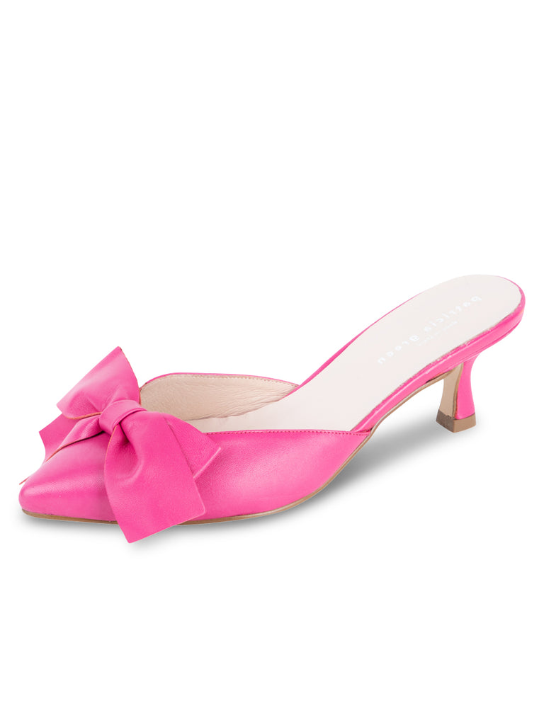 Kitten heel mules with bow online