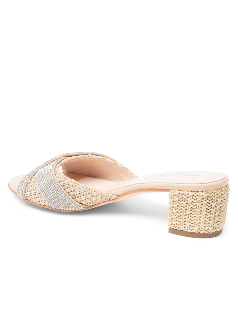 Patricia Green Women's Milan Crystal Block Heel in Natural Raffia