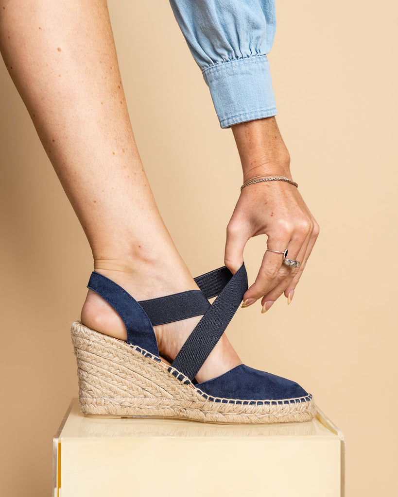 Ladies navy blue fashion espadrilles