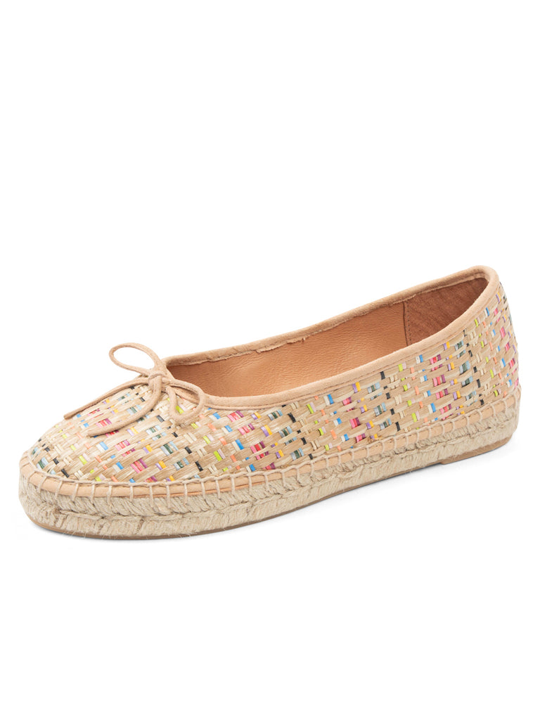 Patricia Green Women's Sydney Ballet Flat Espadrille in Rainbow Raffia