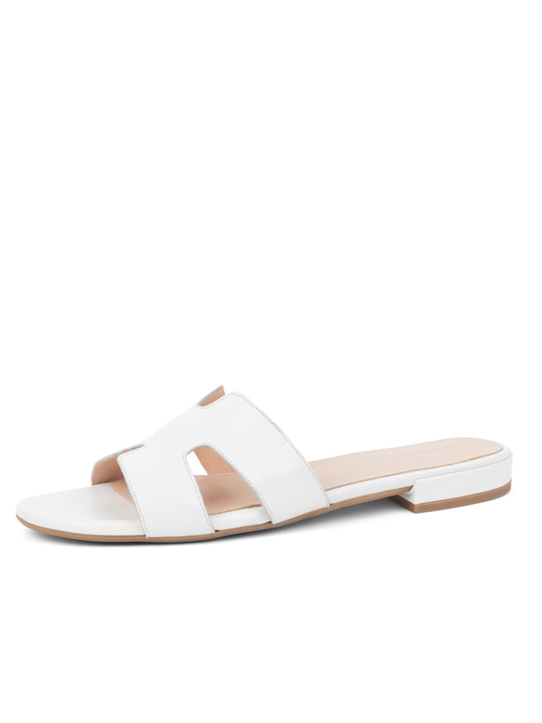 【新品未使用】SR PARIS - SANDALS WHITE Patricia Green Women's Hallie Flat Sandal in White Leather