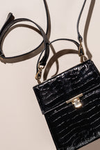 Bennett Croc Top Handle Bag