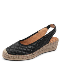 Black Quilted Leather