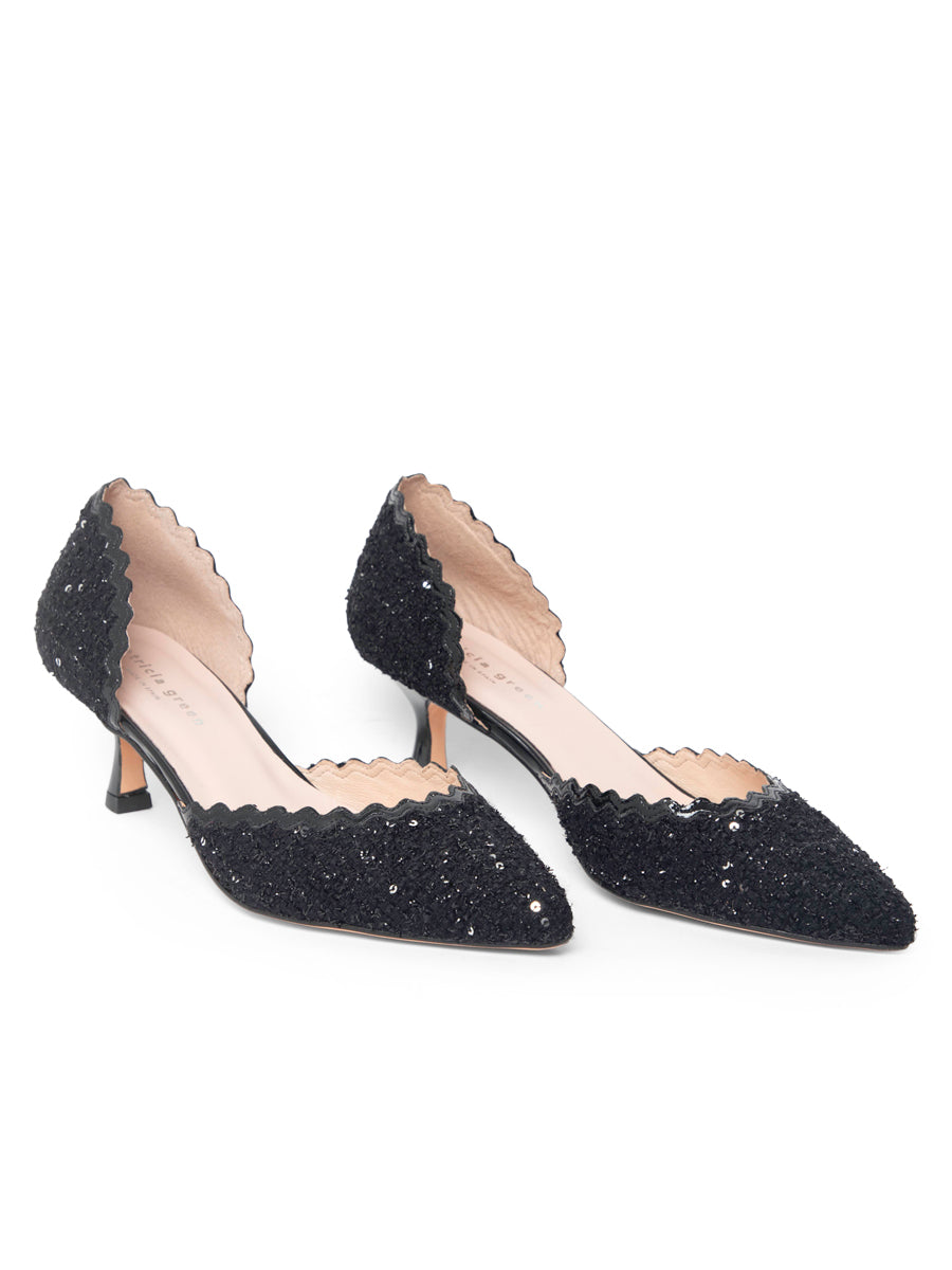 Olivia Scalloped d'Orsay Kitten Heel