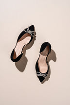 Bella Crystal Bow d'orsay kitten heel