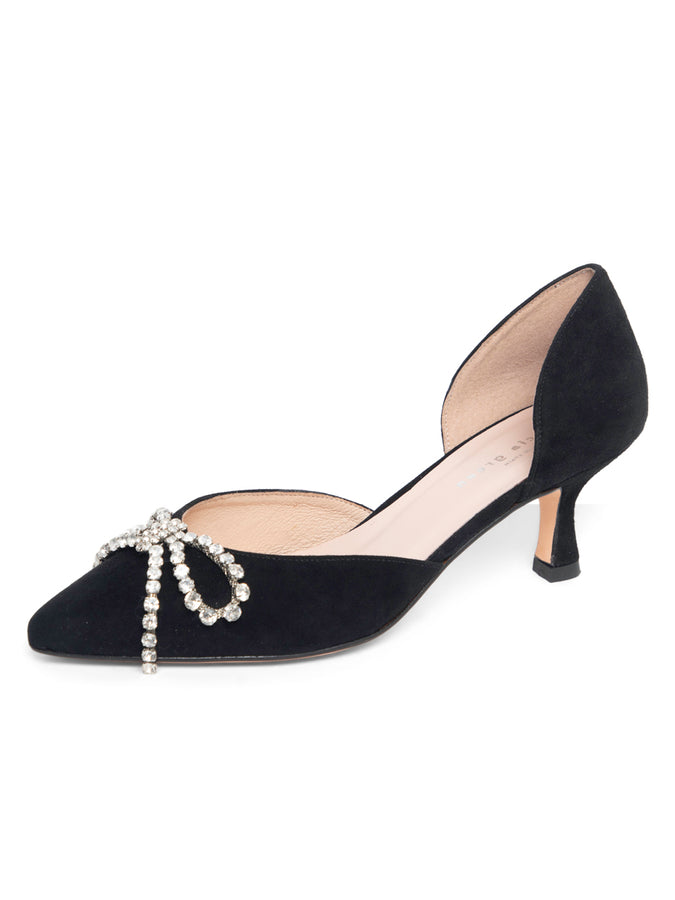 Bella Crystal Bow d'orsay kitten heel