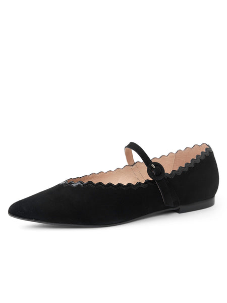 Patricia Green Women's Sutton Scalloped Mary Jane in Black