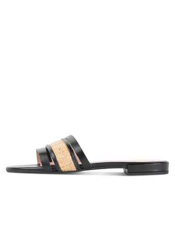 Amalfi Raffia and Leather Flat Sandal Alternate View