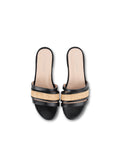 Amalfi Raffia and Leather Flat Sandal