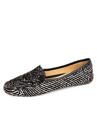 Black & White Herringbone Haircalf