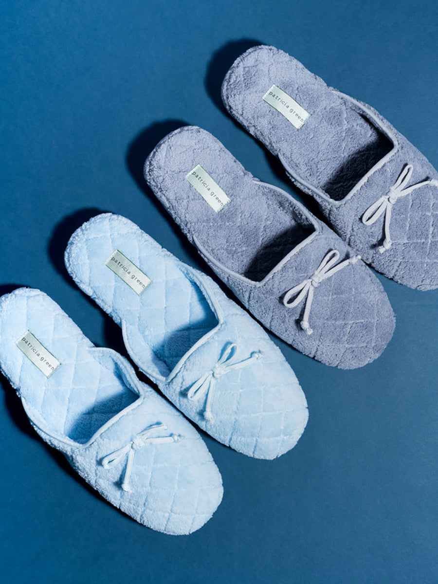 Patricia Green - Chloe Microterry Slipper - Blue – Patricia Green
