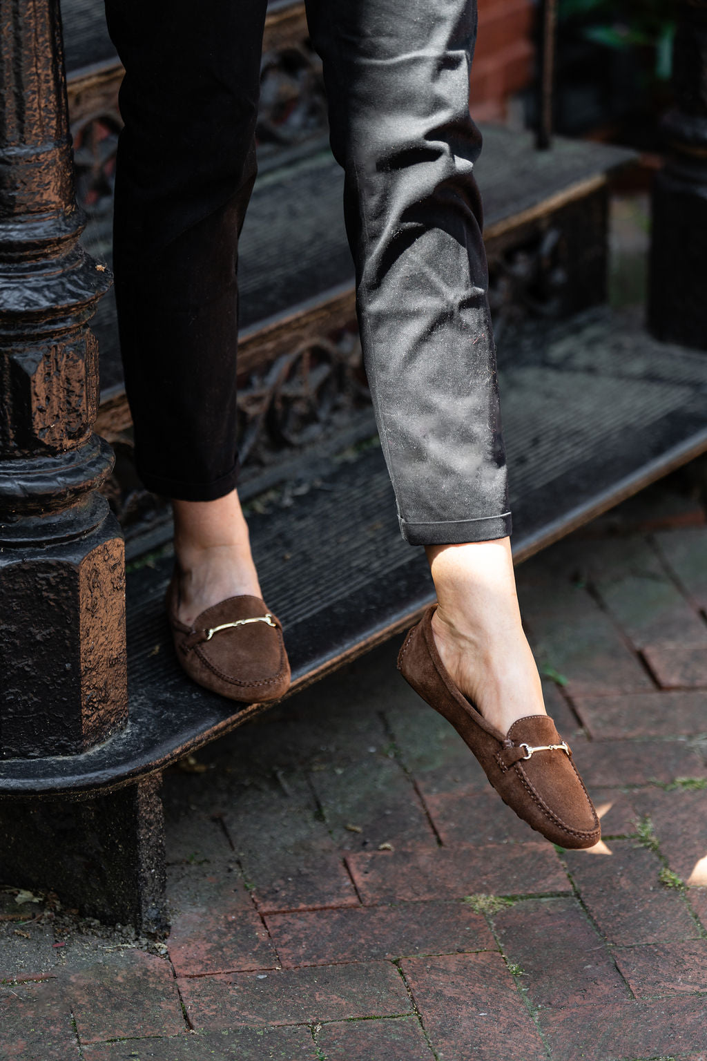Patricia Green - Caroline Horsebit Driver - Chocolate Suede