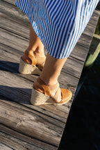Mila Raffia Espadrille with Elastic Straps