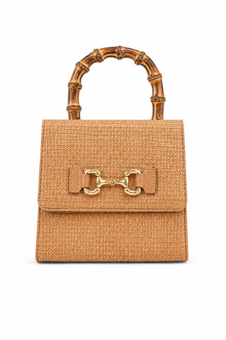 Harper Raffia Top Handle Bag