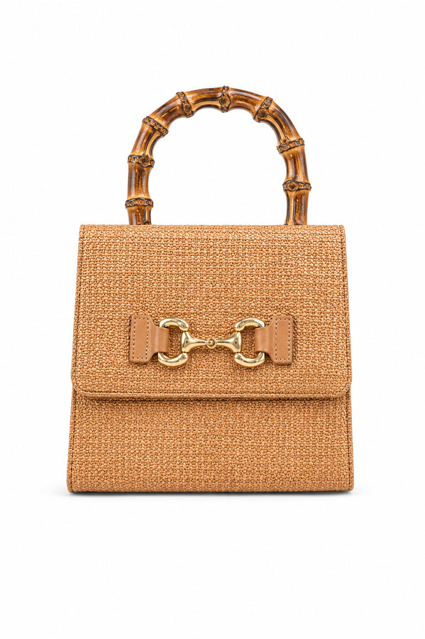 Harper Raffia Top Handle Bag