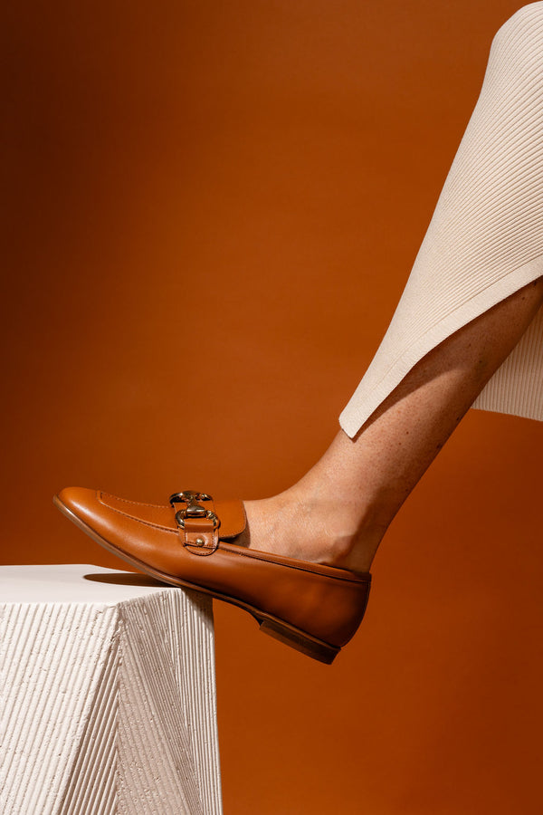 Patricia Green Women's Harlow Horsebit Loafer in Cognac