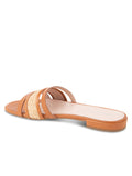 Amalfi Raffia and Leather Flat Sandal