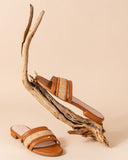 Amalfi Raffia and Leather Flat Sandal