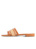 Amalfi Raffia and Leather Flat Sandal