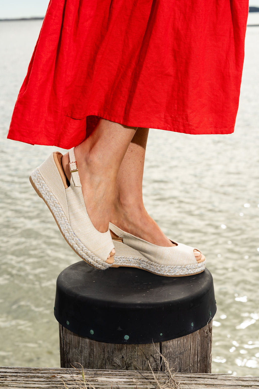 Piper Peep-Toe Slingback Espadrille