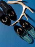 Antler Embroidered Slipper