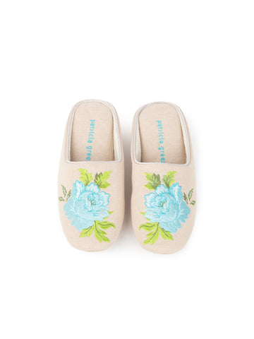 Peony Embroidered Slipper