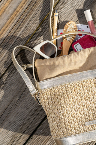 Brynn Raffia Bucket Bag Alternate View
