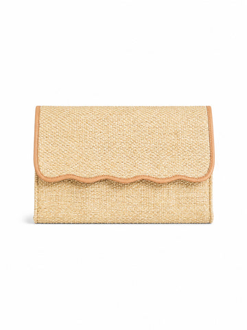 Palm Beach Scalloped Raffia Clutch