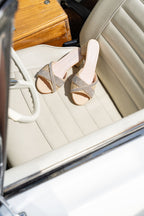 Milan Crystal Block Heel