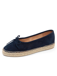 Navy Perforated Suede