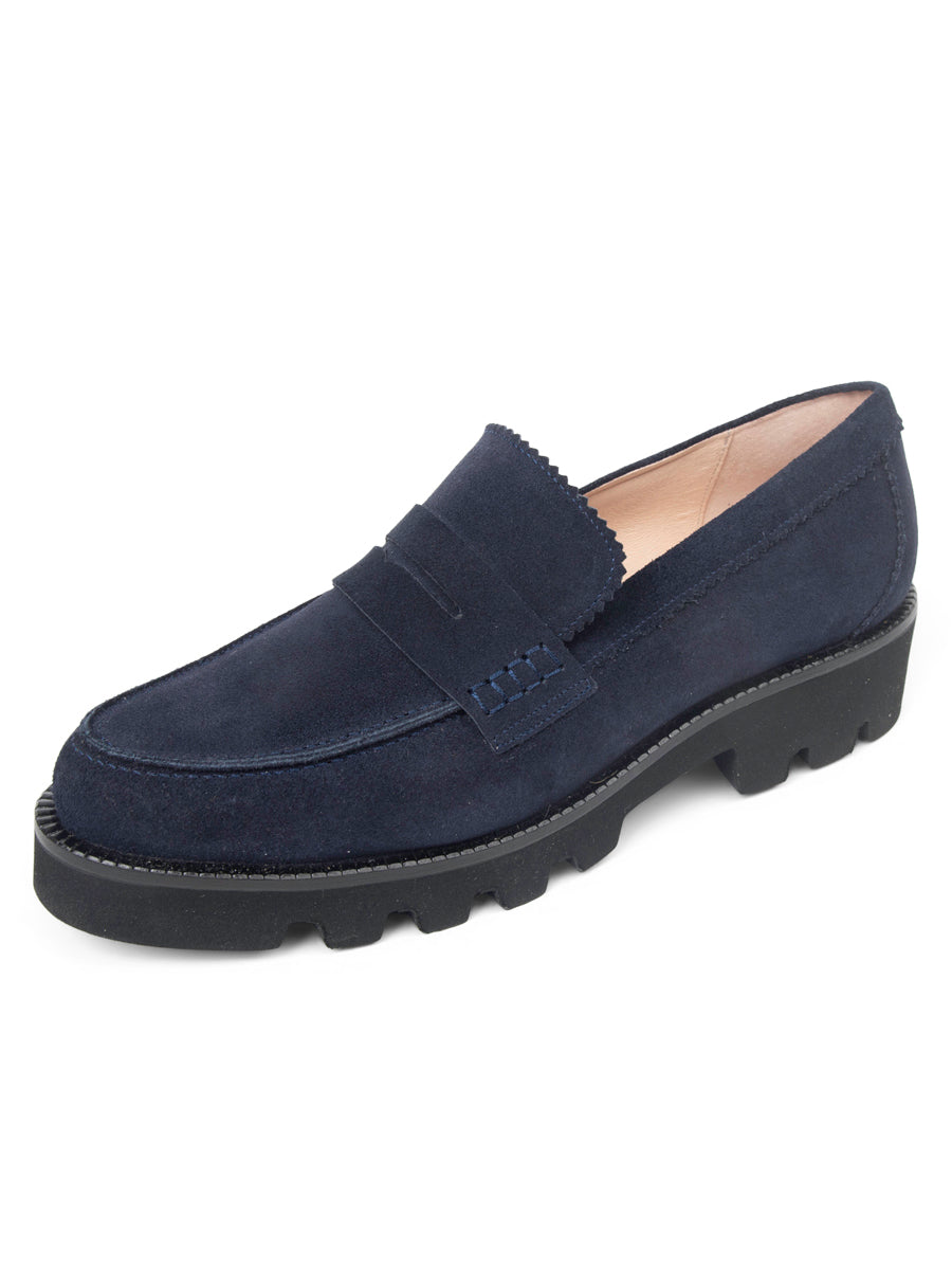 Patricia Green - Vince Lug Sole Penny Loafer - Navy Suede