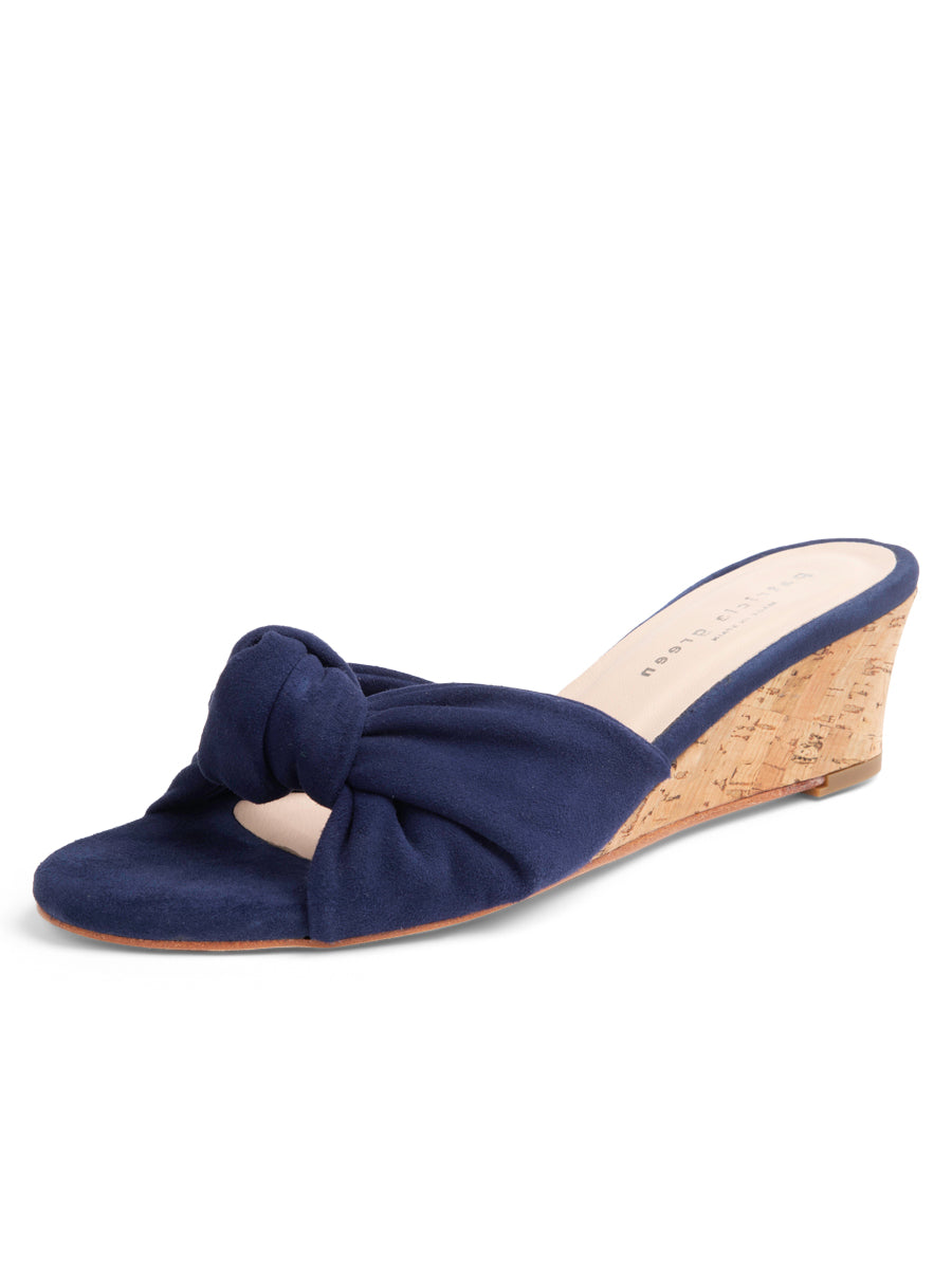 Savannah Knotted Bow Cork Wedge