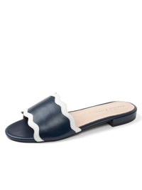 Navy/White Leather