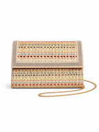 Milan Raffia and Crystal Clutch