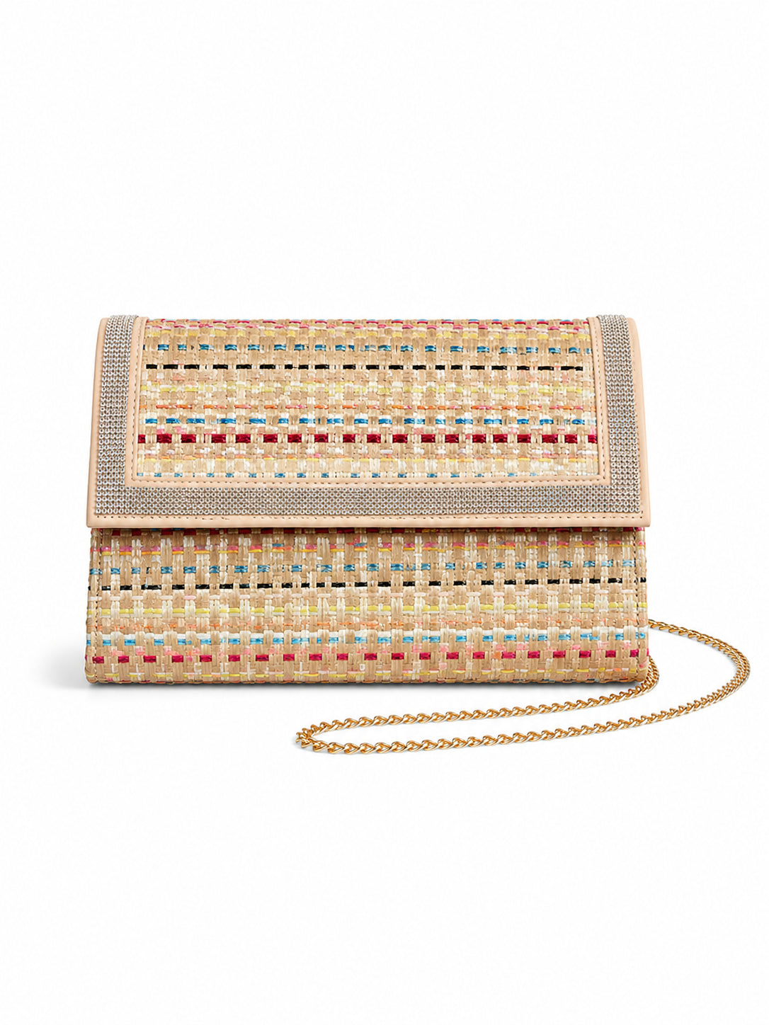 Milan Raffia and Crystal Clutch