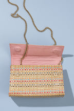 Milan Raffia and Crystal Clutch