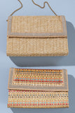 Milan Raffia and Crystal Clutch