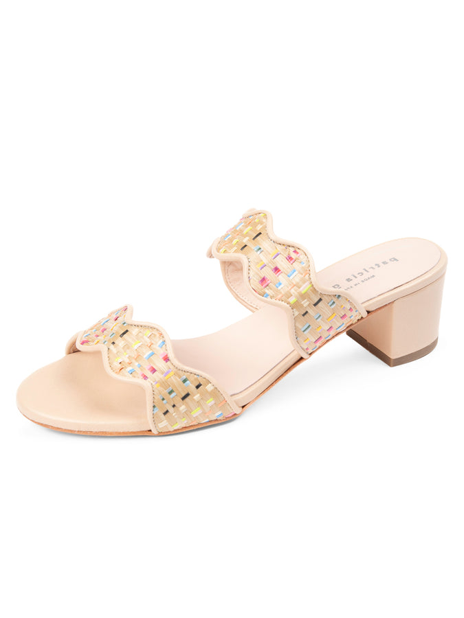 Palm Beach Block Heel Scalloped Sandal