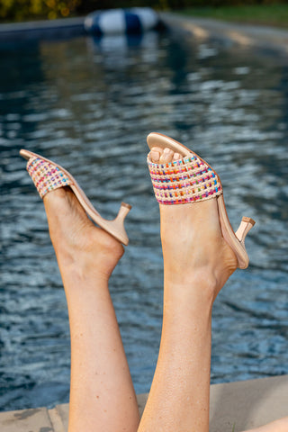 Portofino Raffia Kitten Heel Sandal Alternate View