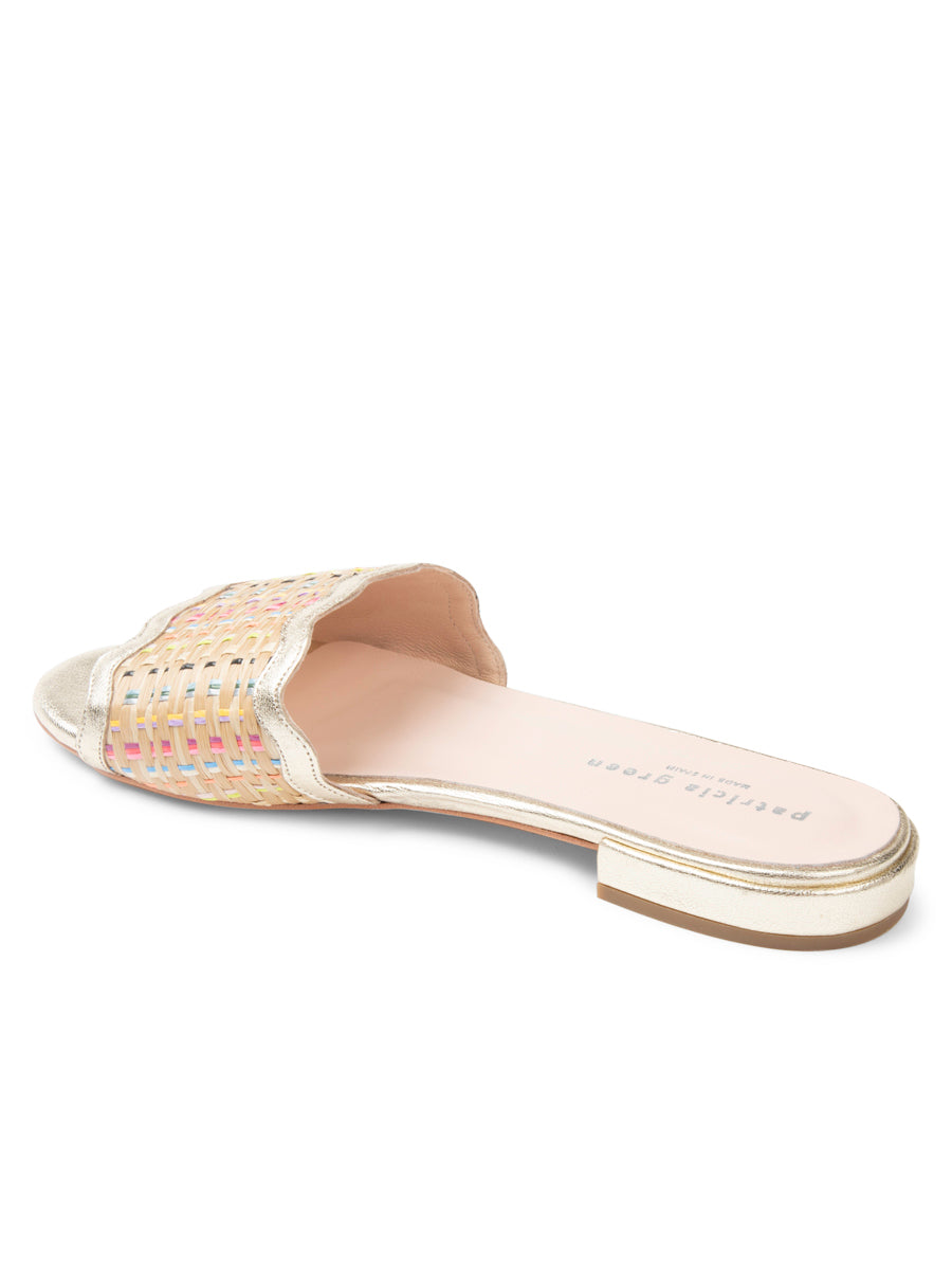 Emma Scalloped Raffia Flat Sandal