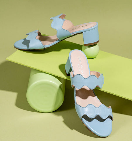 Palm Beach Block Heel Scalloped Sandal Alternate View