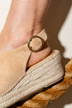 Stella Peep Toe Espadrille with Buckle