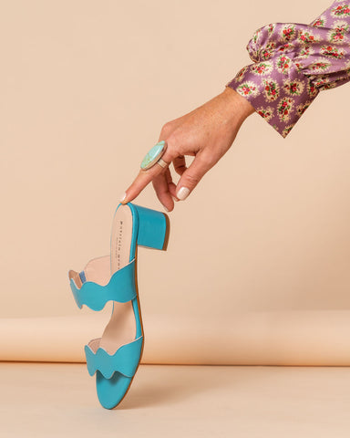 Palm Beach Block Heel Scalloped Sandal Alternate View