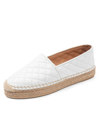 White Quilted Leather
