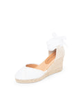 Gwen Frayed Closed Toe Lace Up Espadrille